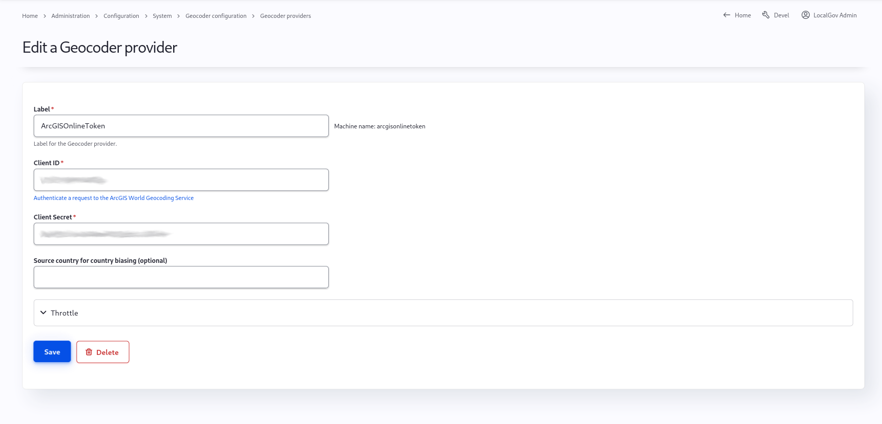 Input the user name and password you got from ArcGIS